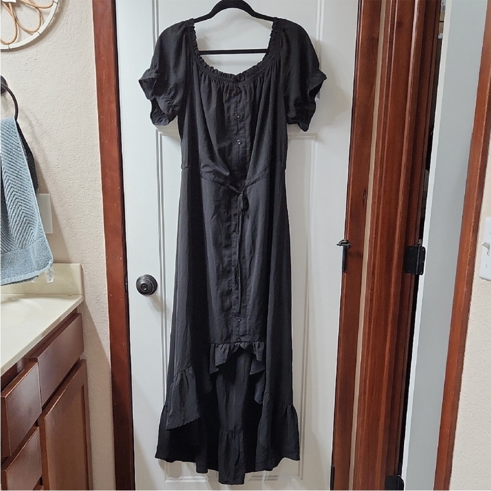 Cupshe Elegant Black High Low Dress
